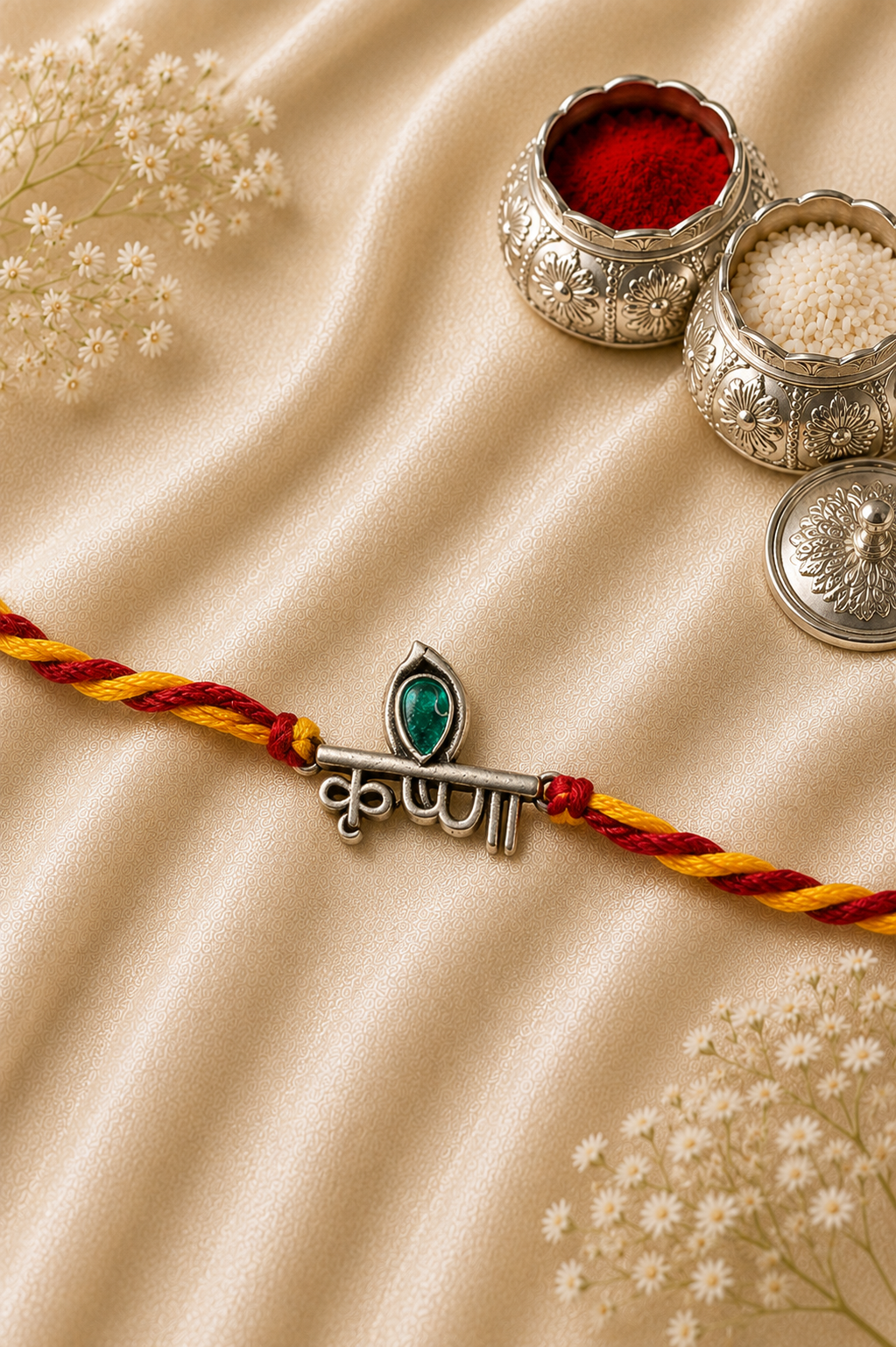 925 Sterling Silver Krishna Silver Rakhi