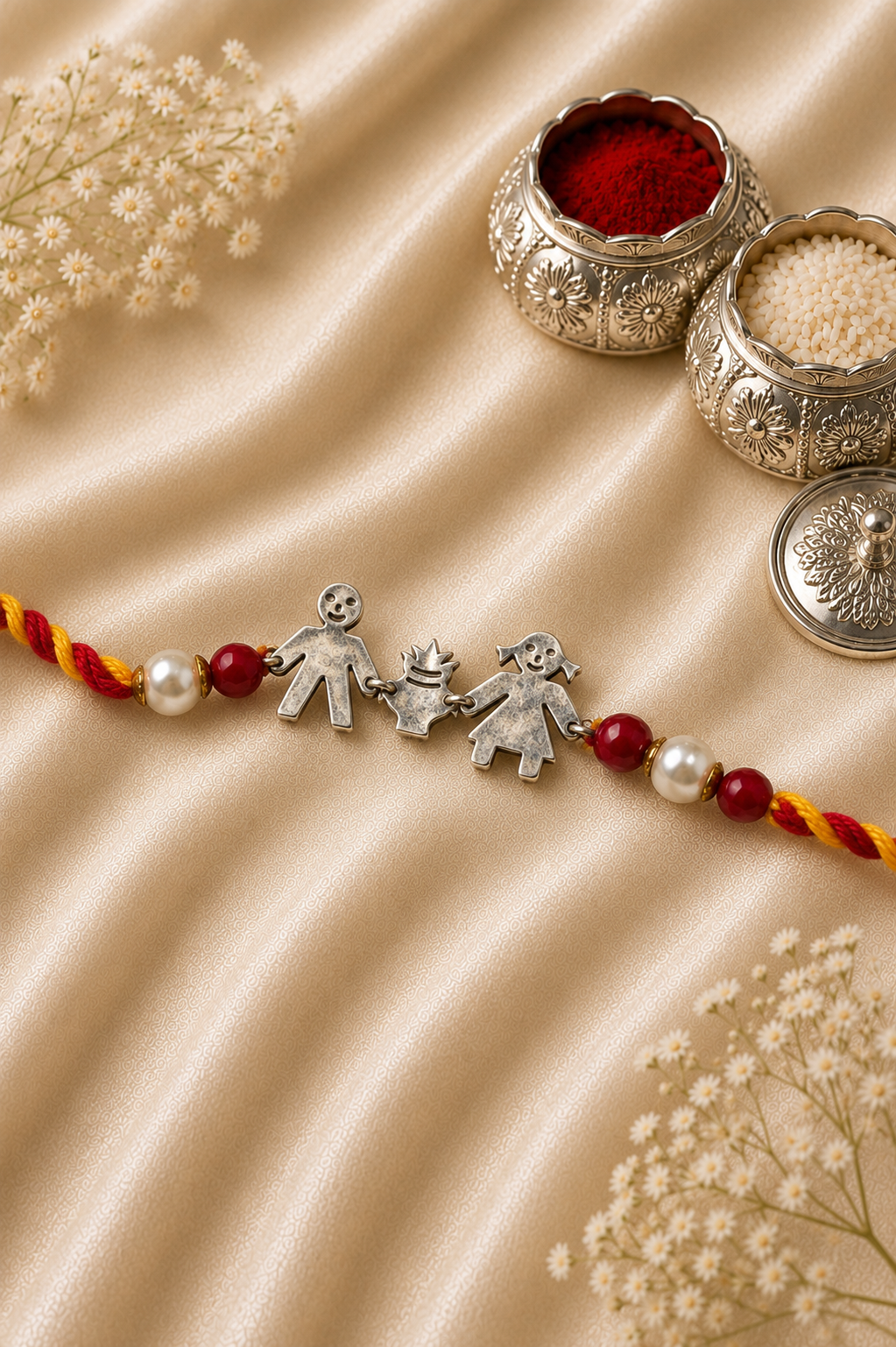 925 Sterling Silver Brother & Sister Rakhi