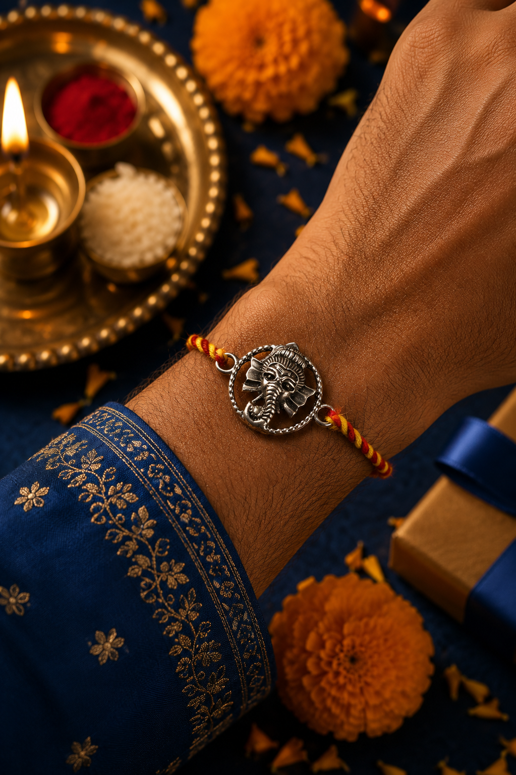 925 Sterling Silver Lord Ganesha Rakhi