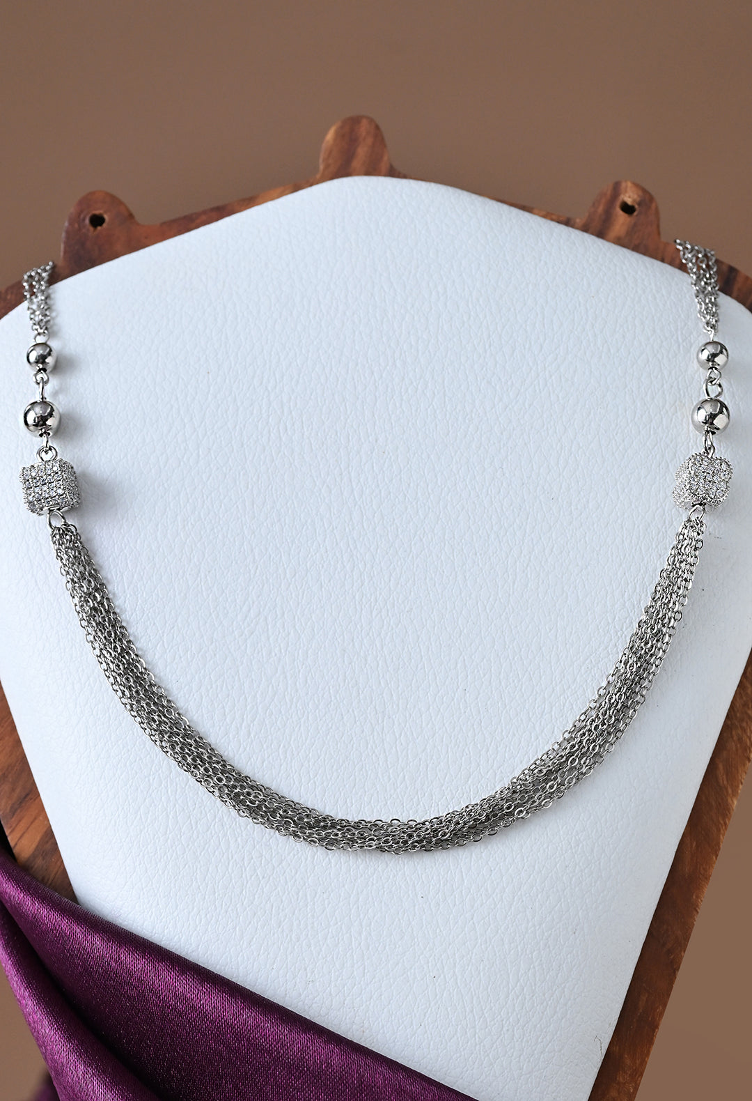 Multiple Strands And Cubes Necklace