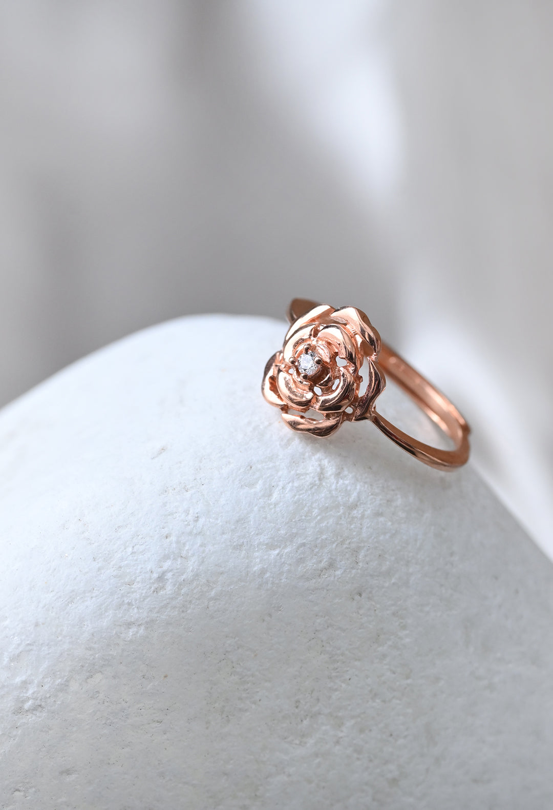 Rose Solitaire Ring