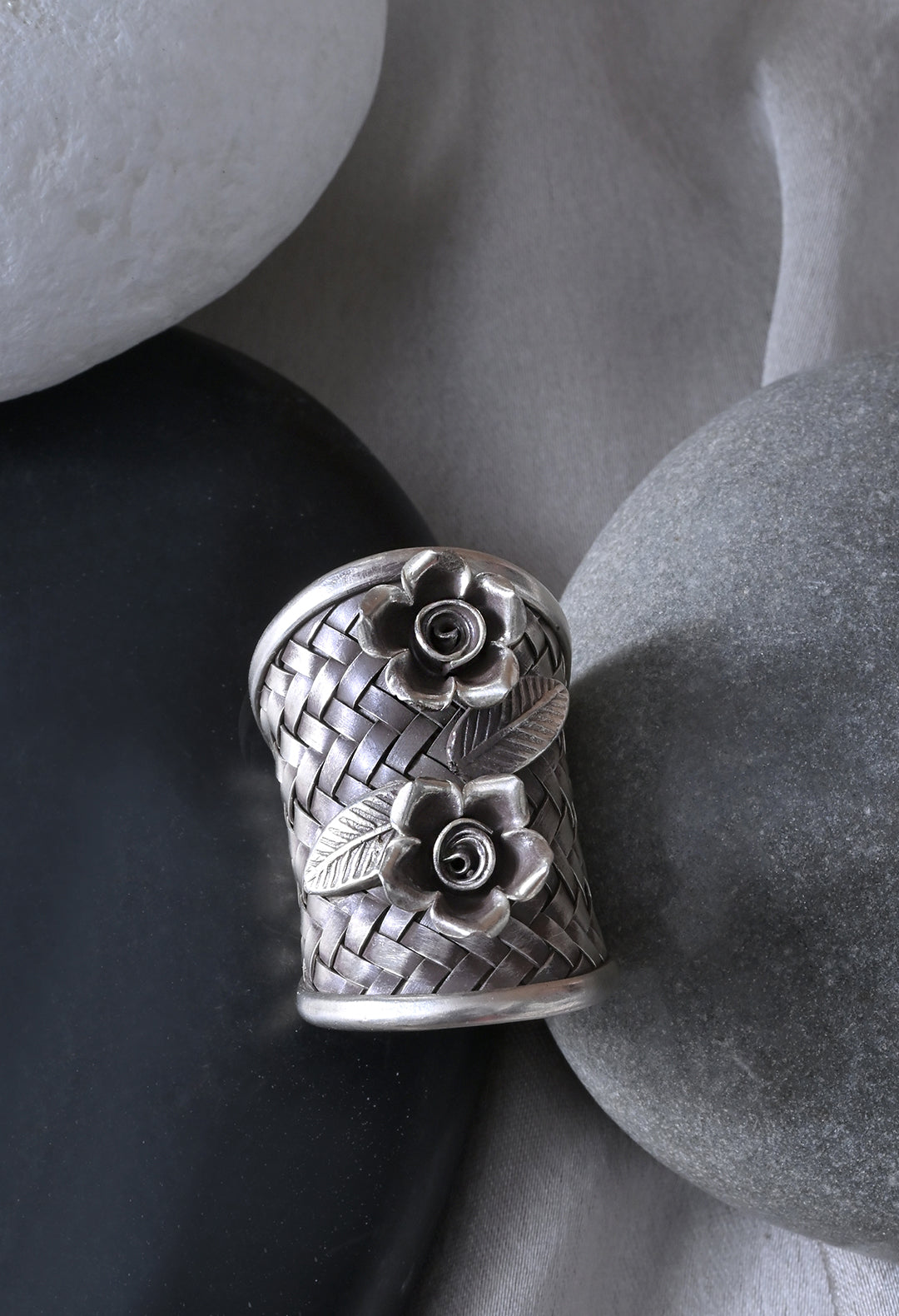 Floral Statement Silver Ring