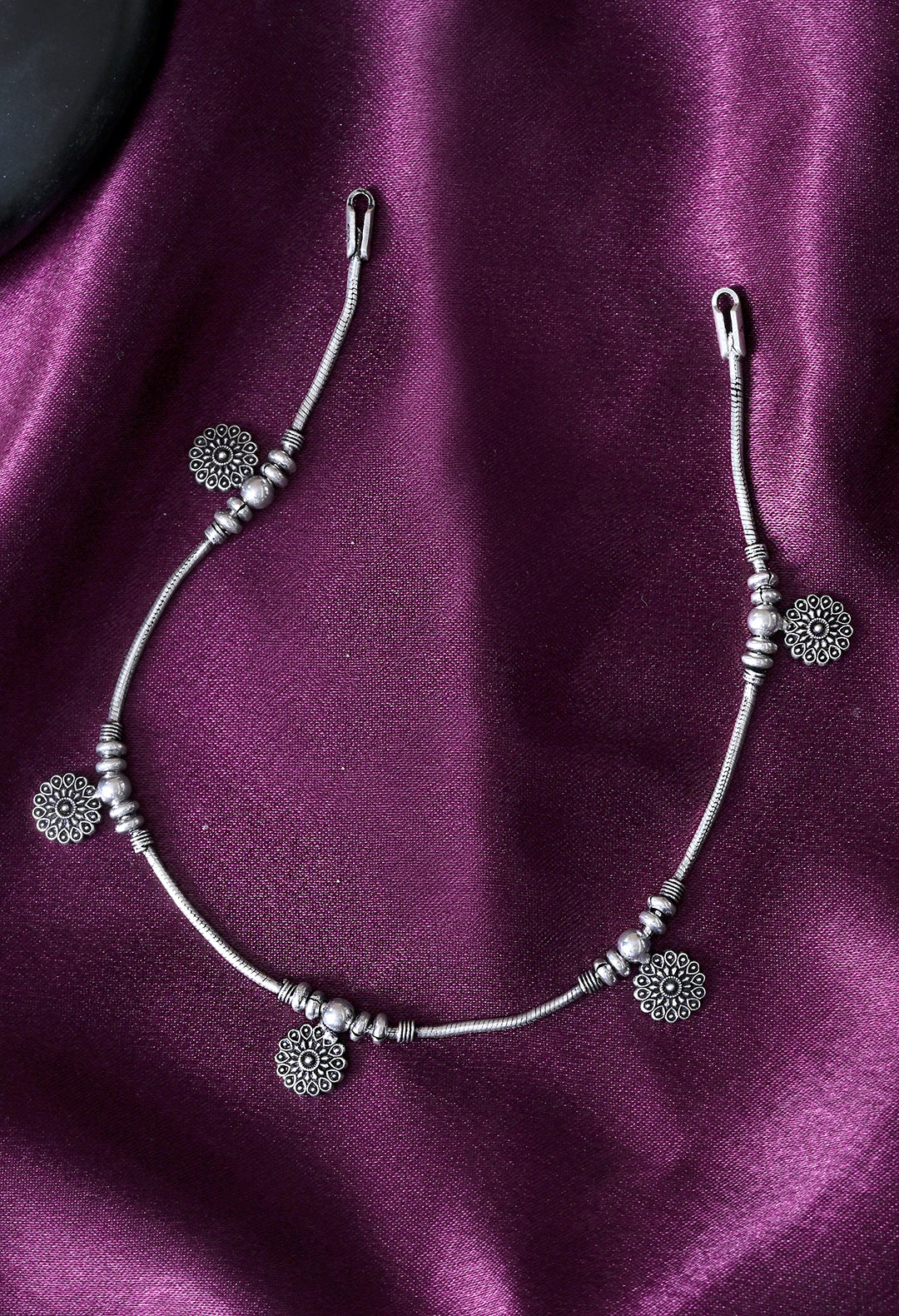 5 Silver Beads Anklet