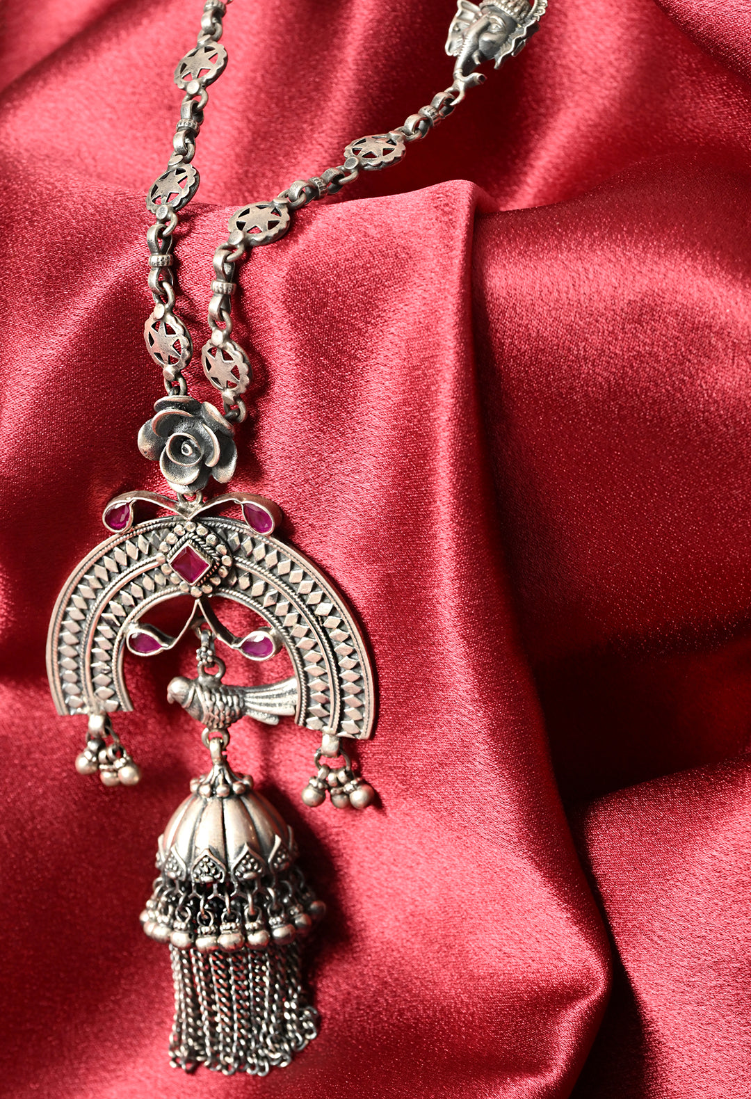 Parrot Rose Ganesh Necklace