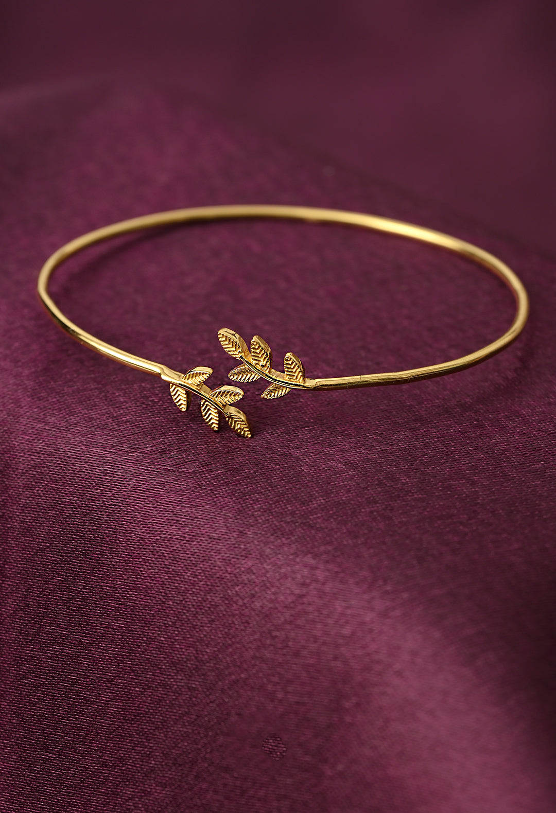 Open Cuff Olive Leaf Bracelet