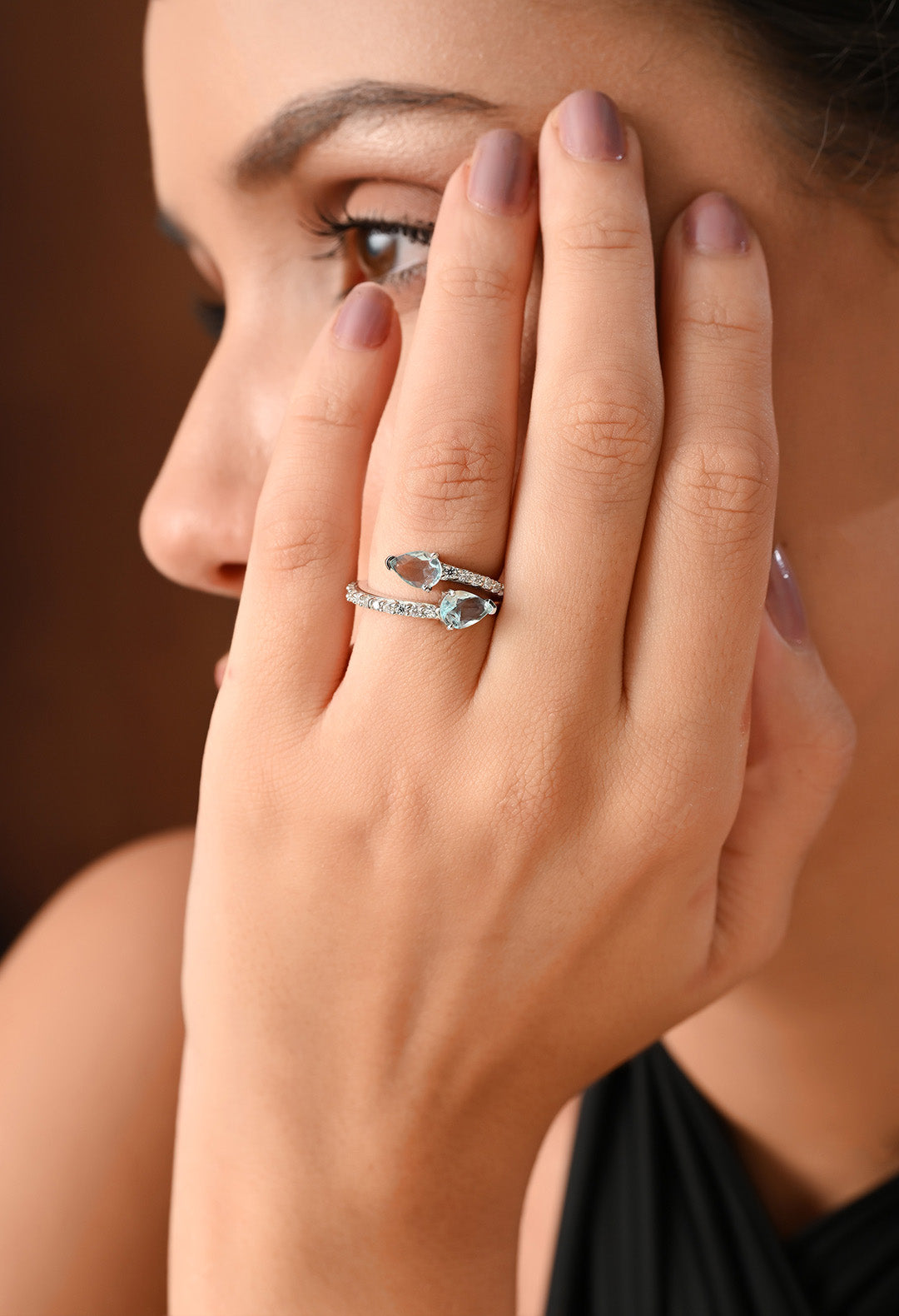 Open Twin-Stone Ring