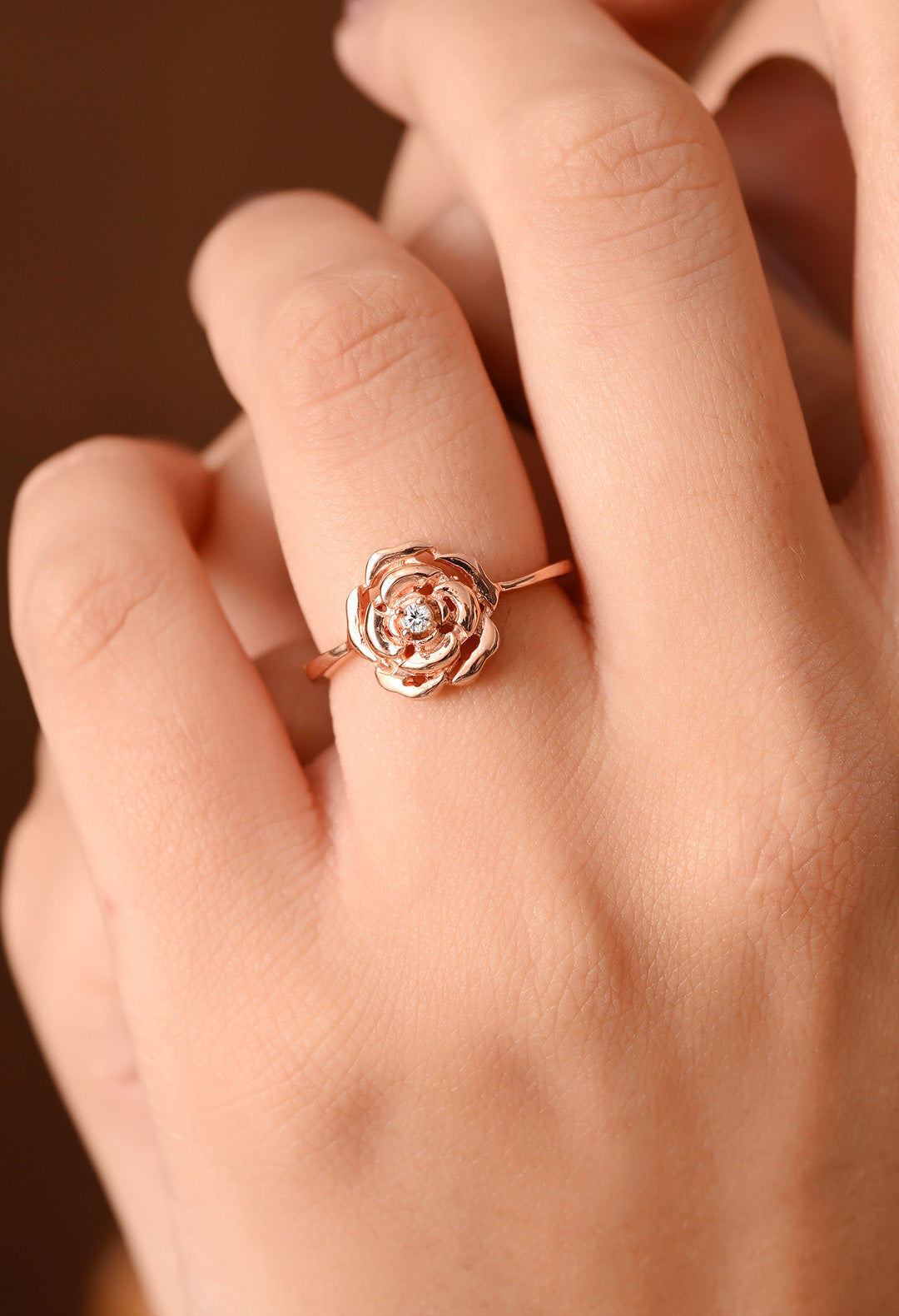 Rose Solitaire Ring