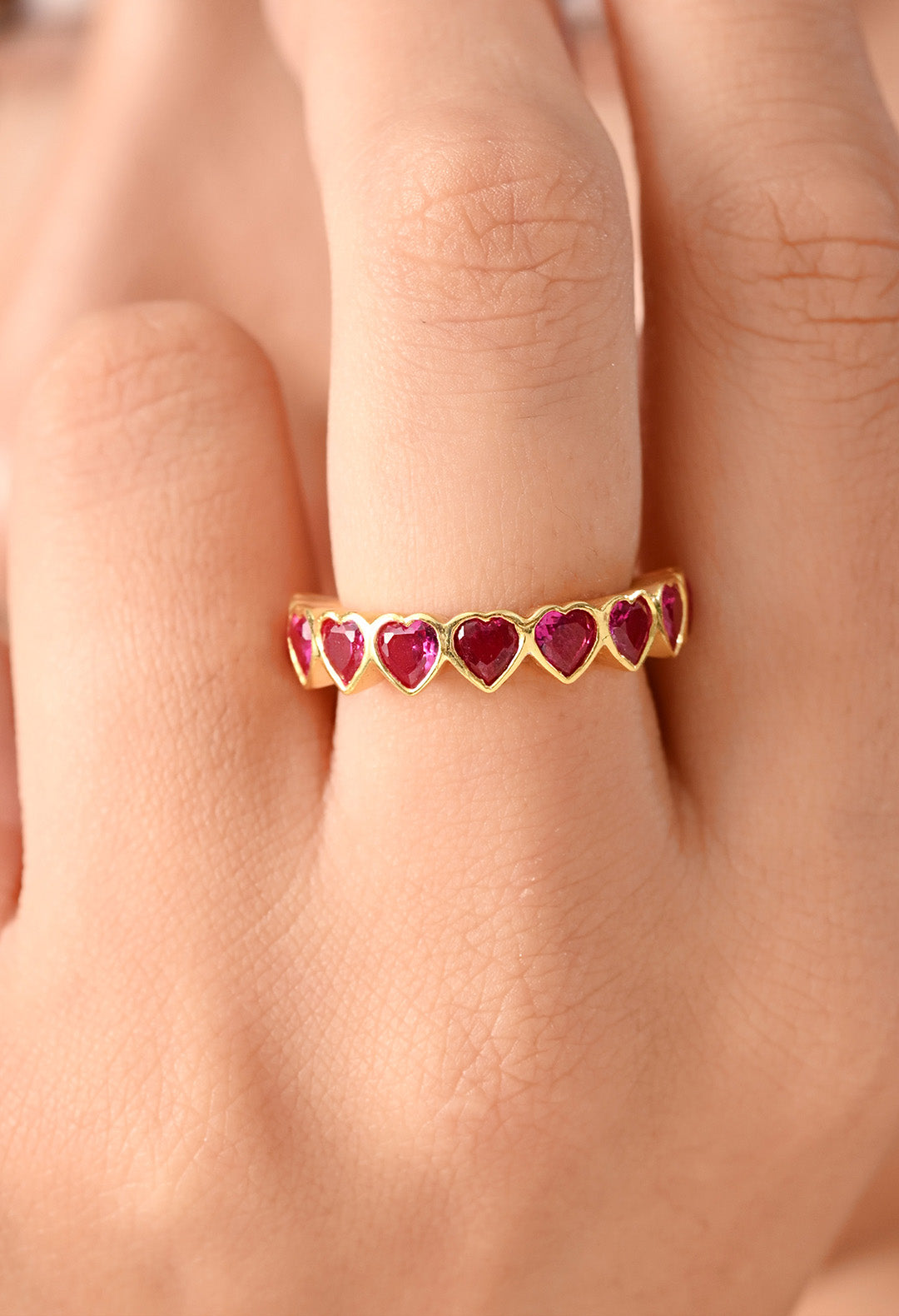 Ruby Hearts Ring