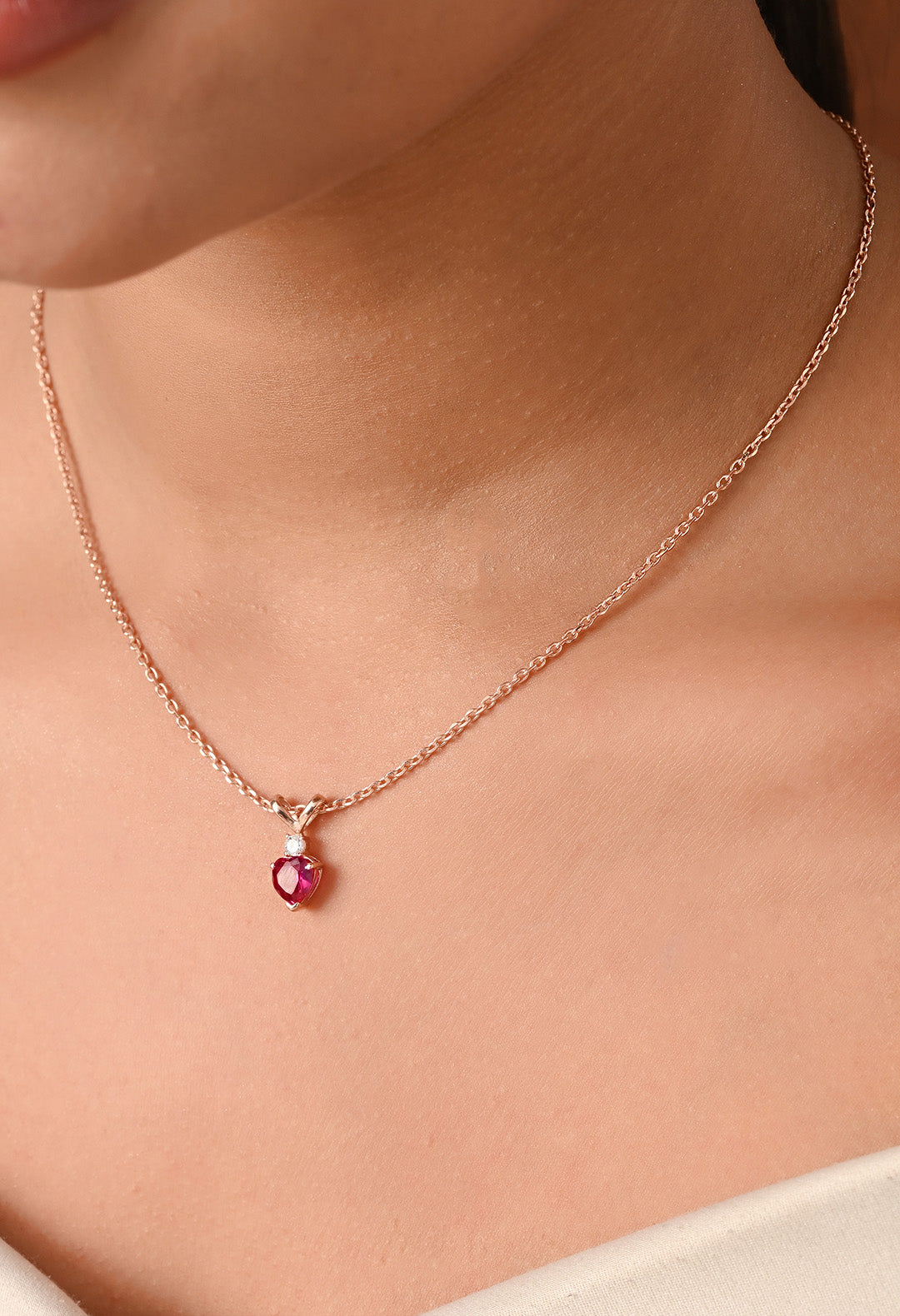 Ruby Heart Necklace