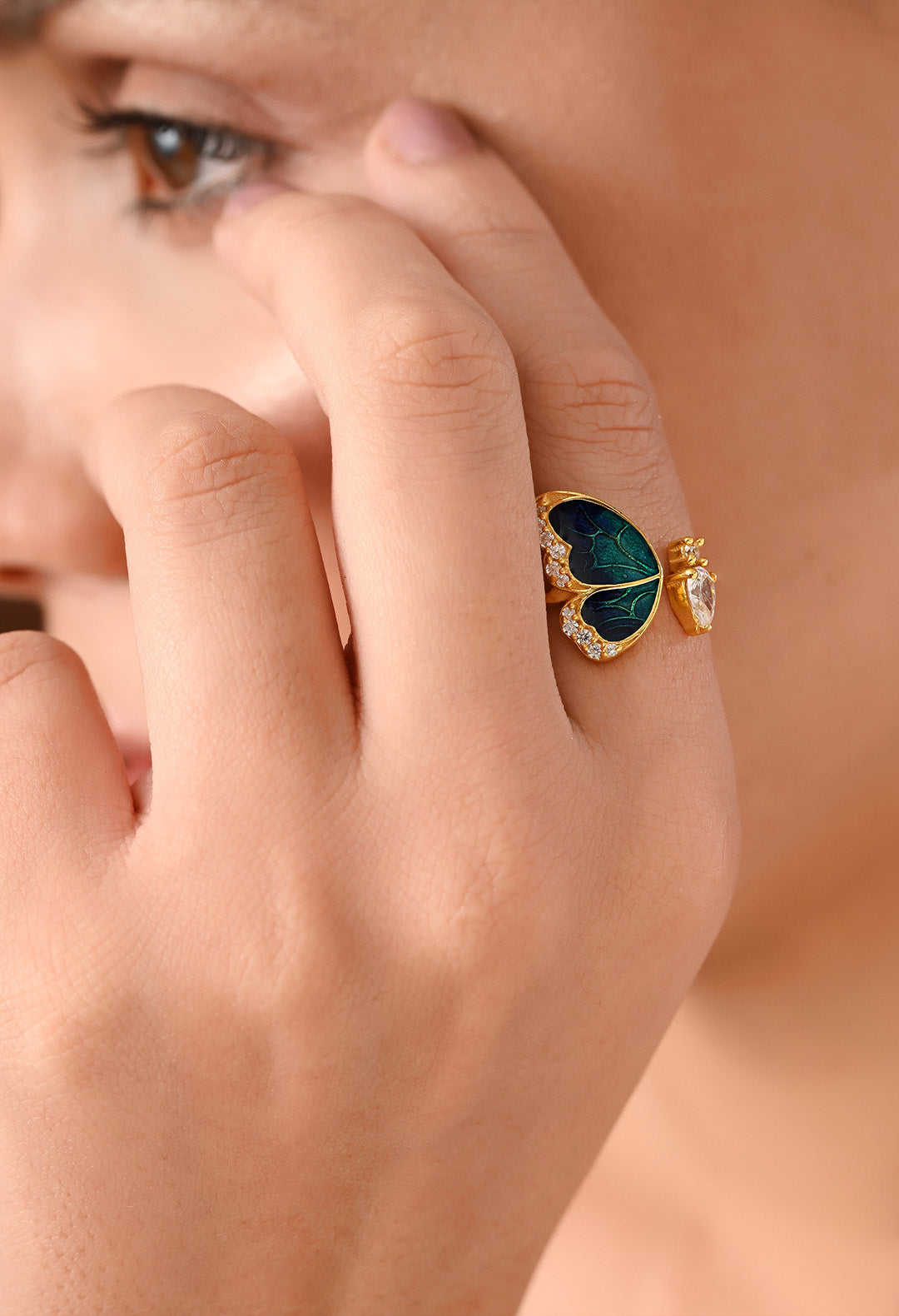 Turquoise Butterfly Ring
