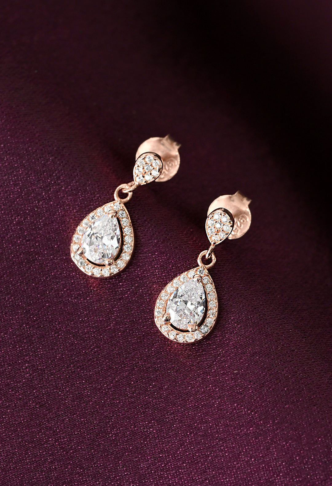 Tear Drop Studded Earrings