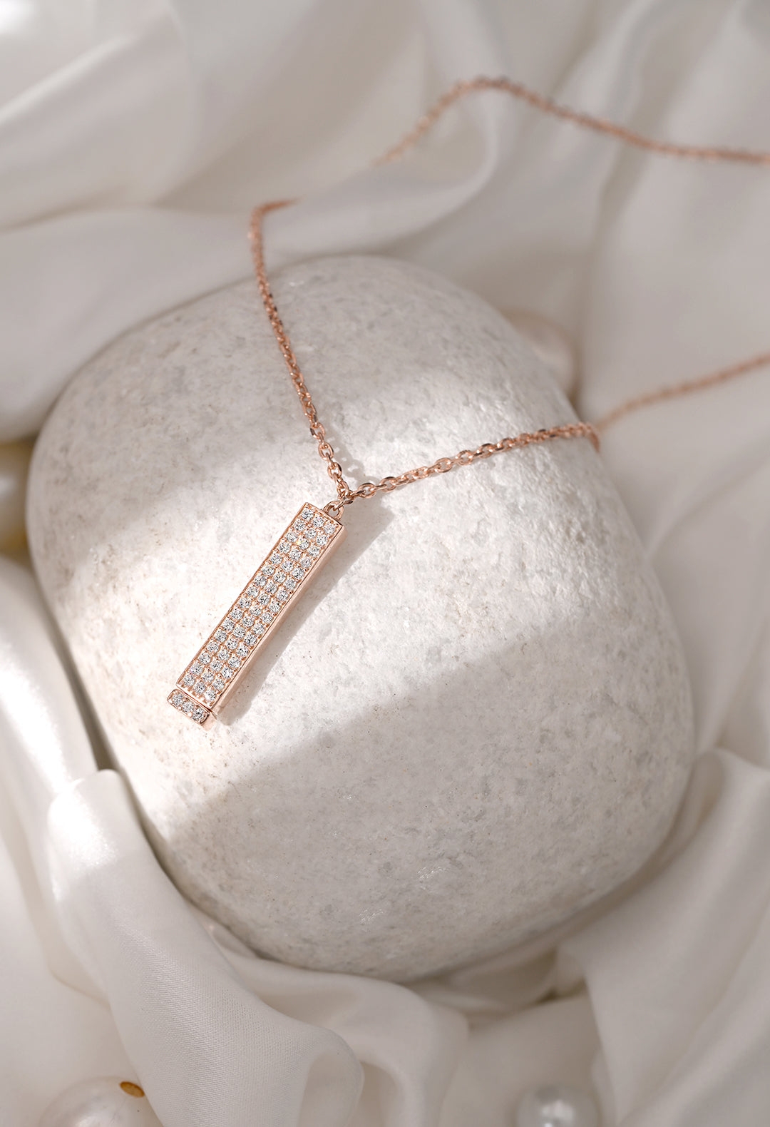 Chain Necklace With Zircon Studded Stub