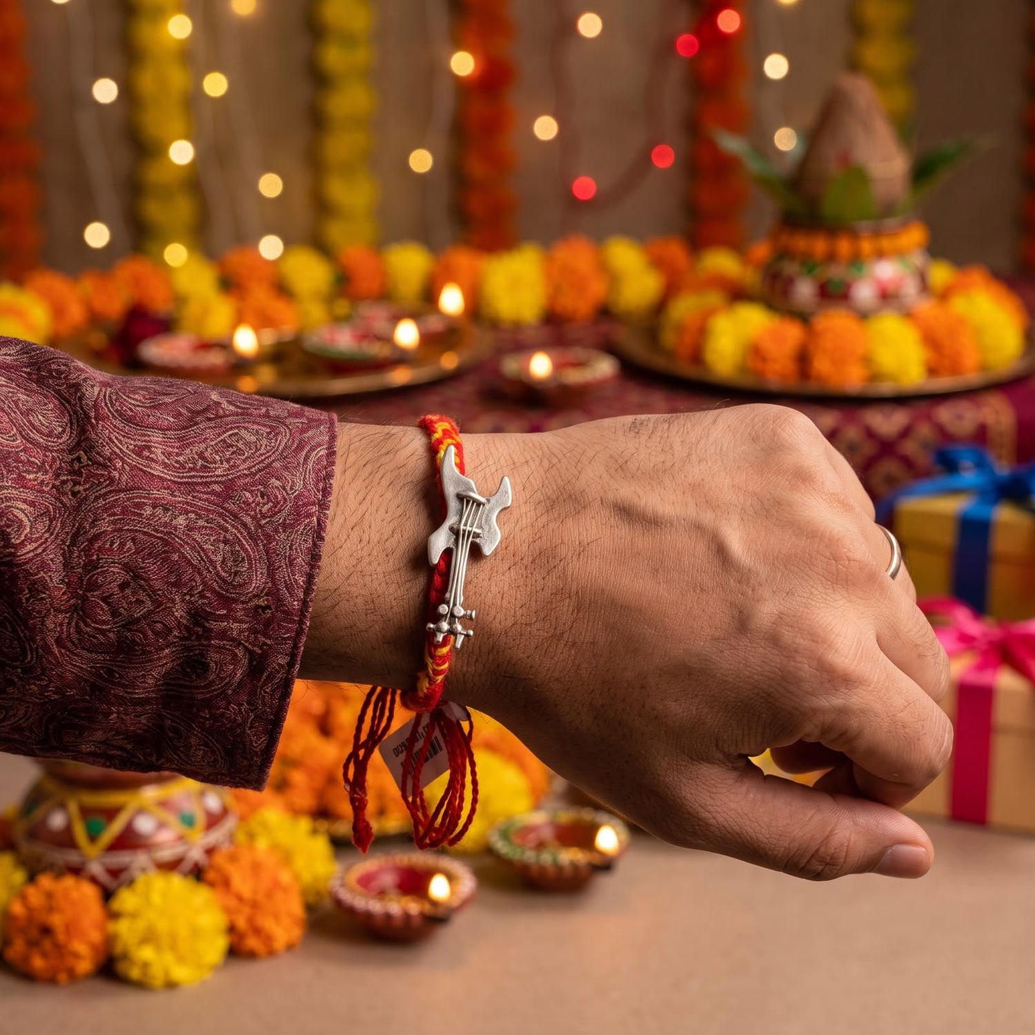 925 Sterling Silver Guitar Rakhi