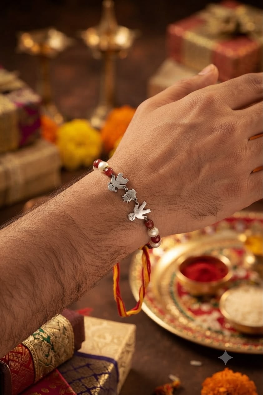 925 Sterling Silver Brother & Sister Rakhi